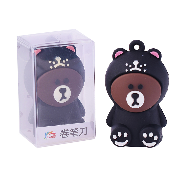 Точилка пластиковая "Мишка" 4х2,5см. в дисплее