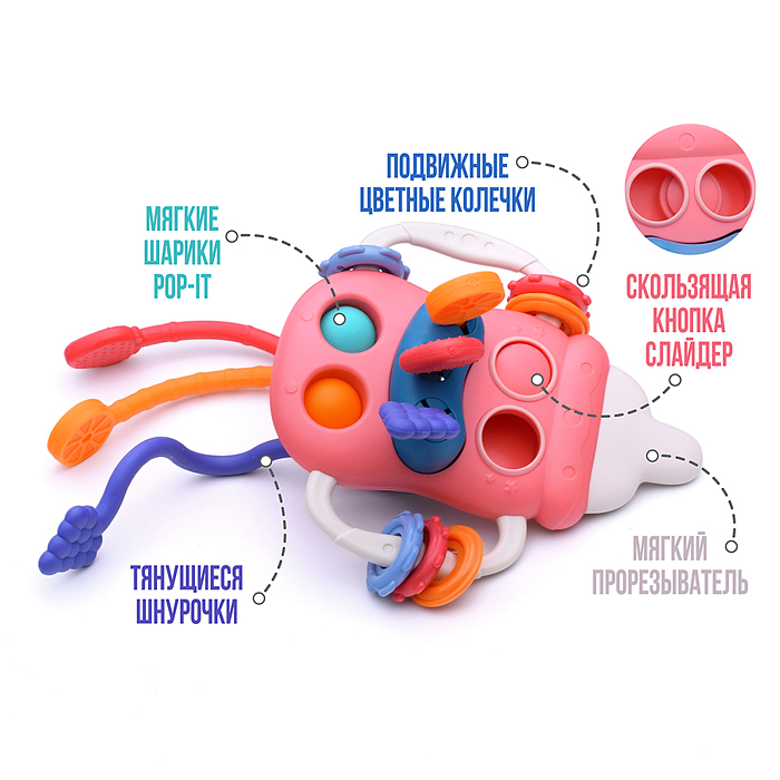 Развивающая игрушка 688-70 5 в 1 "Бутылочка" в коробке