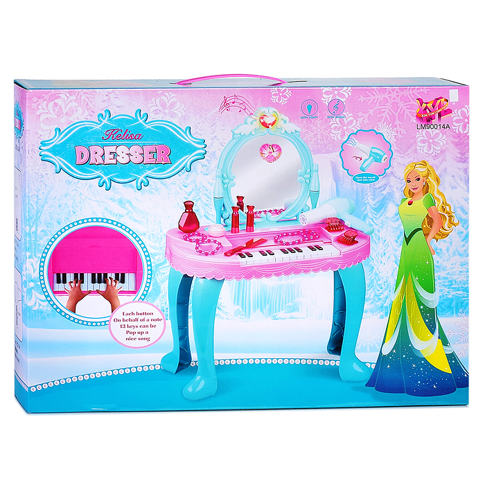 Игровой набор стилист LM90014A "Туалетный столик-пианино. Девичьи секреты" (свет, звук) в коробке