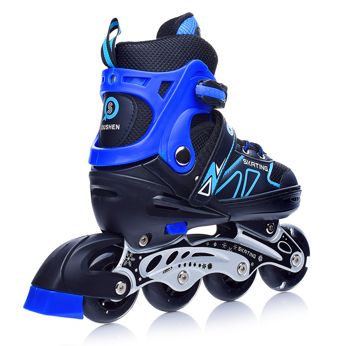Роликовые коньки U001751Y раздвижные, PU колёса со светом, размер S, черно-синие, в сумке