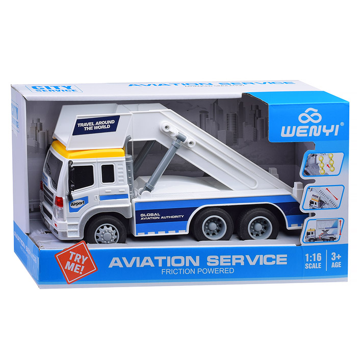 Спецтранспорт WY290А "Аэропорт-2" 1:16 (свет, звук) в коробке