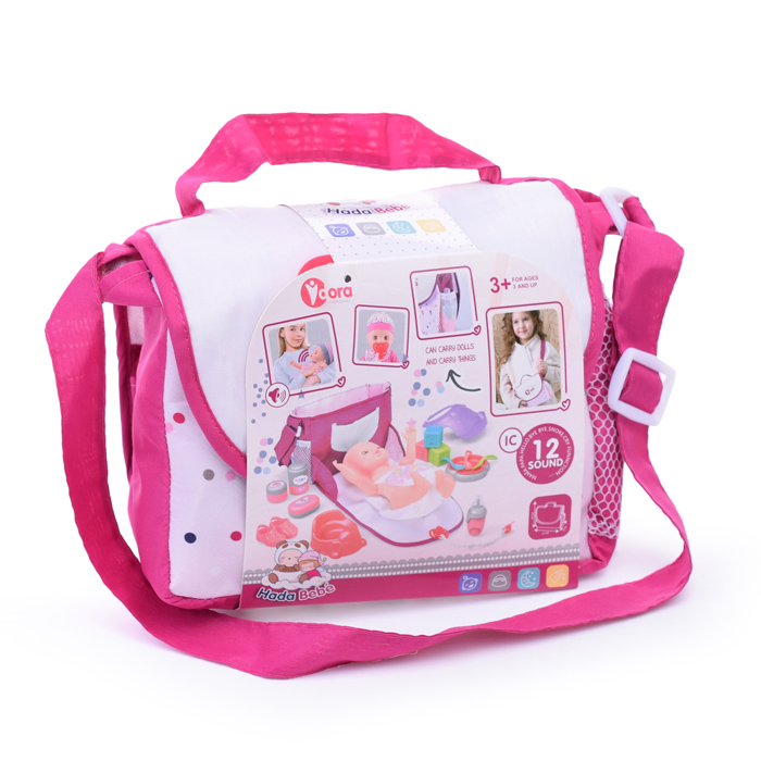 Фото к товару Аксессуары для куклы WZB8807 (сумка, горшок, тапочки, посуда) в рюкзаке Аксессуары для куклы WZB8807 (сумка, горшок, тапочки, посуда) в рюкзаке