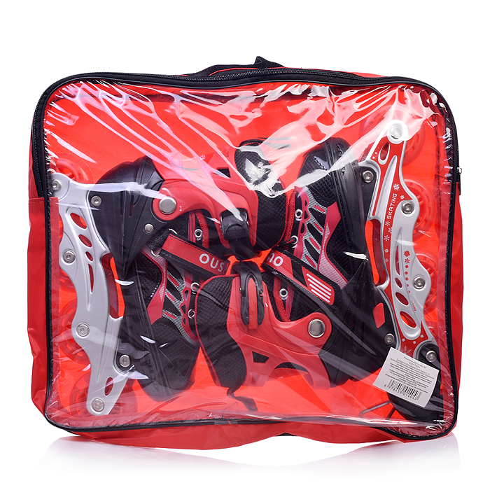 Роликовые коньки U001750Y раздвижные, PU колёса со светом, размер M, красные, в сумке