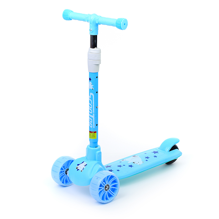 Самокат U038228Y 3-х кол., голубой, PU, ABEC 7, в коробке