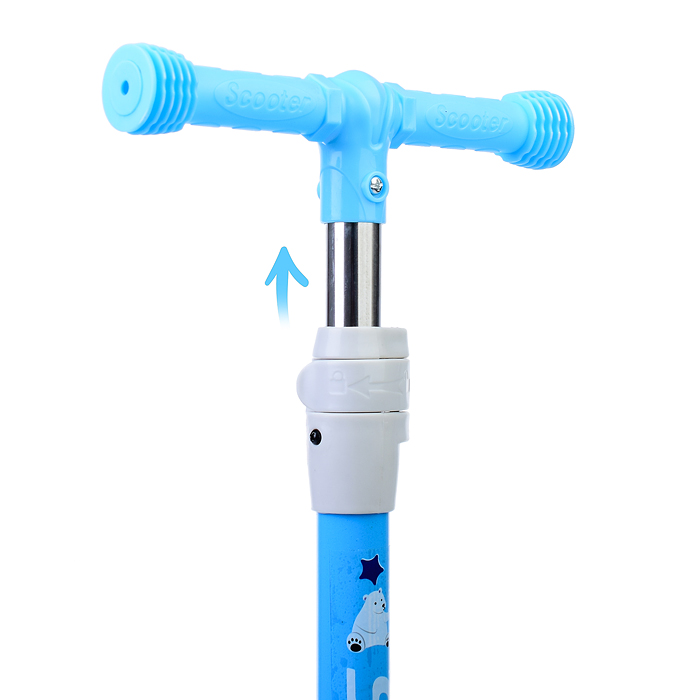 Самокат U038228Y 3-х кол., голубой, PU, ABEC 7, в коробке