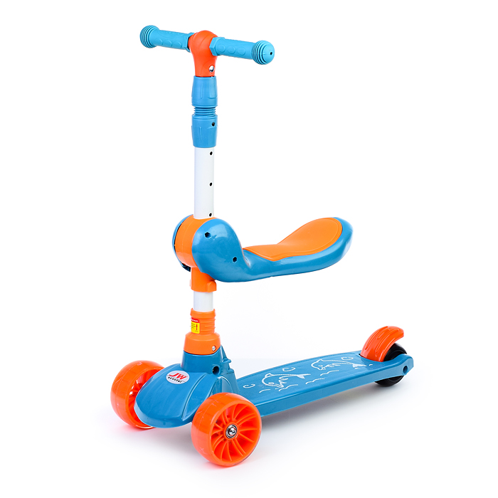 Самокат U038240Y 3-х кол., голубой, PU, ABEC 7, в коробке