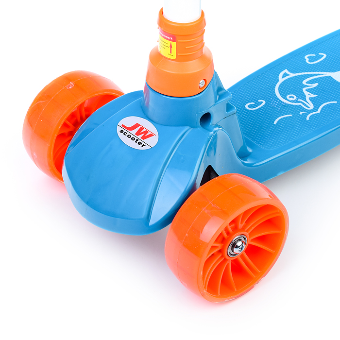 Самокат U038240Y 3-х кол., голубой, PU, ABEC 7, в коробке