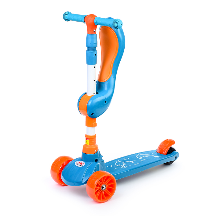 Самокат U038240Y 3-х кол., голубой, PU, ABEC 7, в коробке