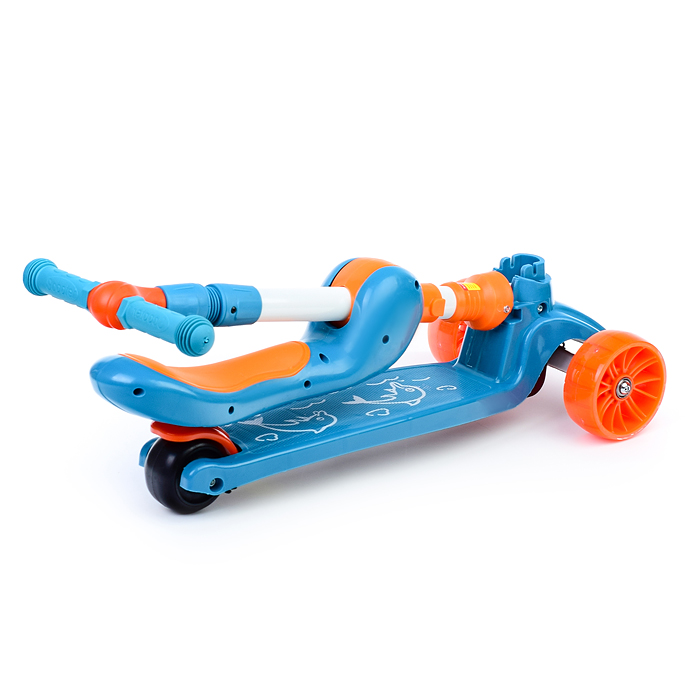 Самокат U038240Y 3-х кол., голубой, PU, ABEC 7, в коробке