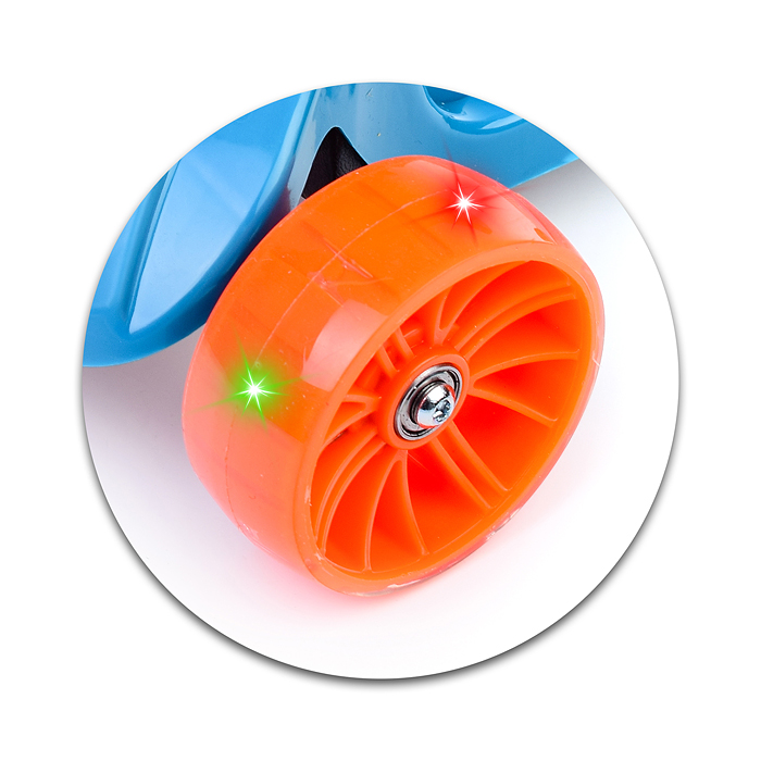 Самокат U038240Y 3-х кол., голубой, PU, ABEC 7, в коробке