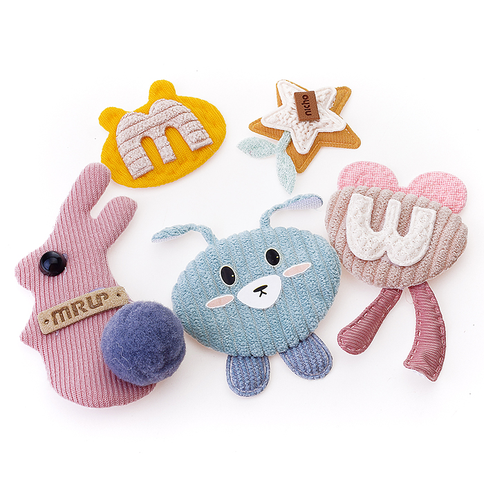 Фото к товару Декоративные украшения "Bunny" тканевые, от 36x33 мм до 76x45 мм, 5 шт, ассорти дизайнов, в Декоративные украшения "Bunny" тканевые, от 36x33 мм до 76x45 мм, 5 шт, ассорти дизайнов, в