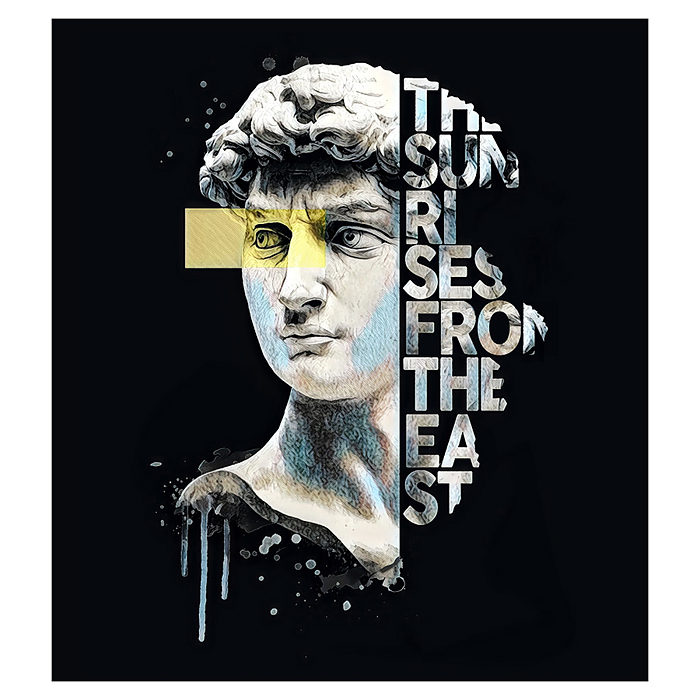 Холст с красками 40х50 см по номерам "Статуя Давида" (24цв.) 