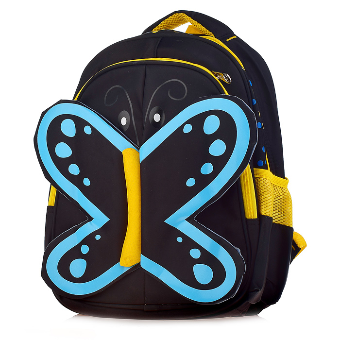 Рюкзак  BUTTERFLY, 35х28х17см, 2 отделения, 2 кармана, уплотненная спинка, ассорти 5 цвето