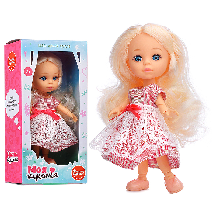 Кукла шарнирная UT0121-3 "Моя куколка" в коробке