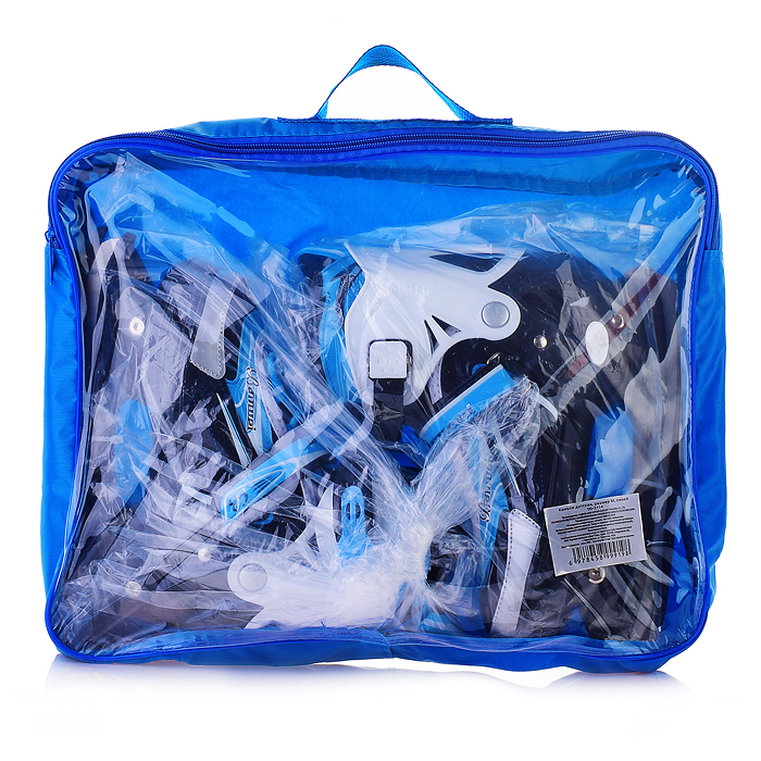 Коньки 00-3114 (размер M35-38) синие, в сумке