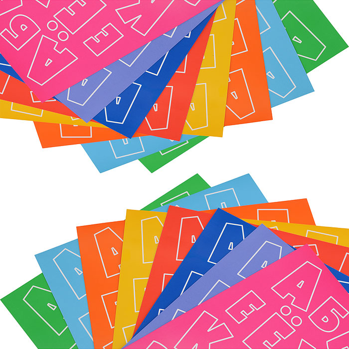 Картон цветной А4 8цв., 8 л. "Буквы" 