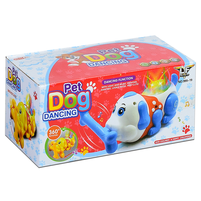 Собачка 999-19 с косточкой (свет, звук) в коробке