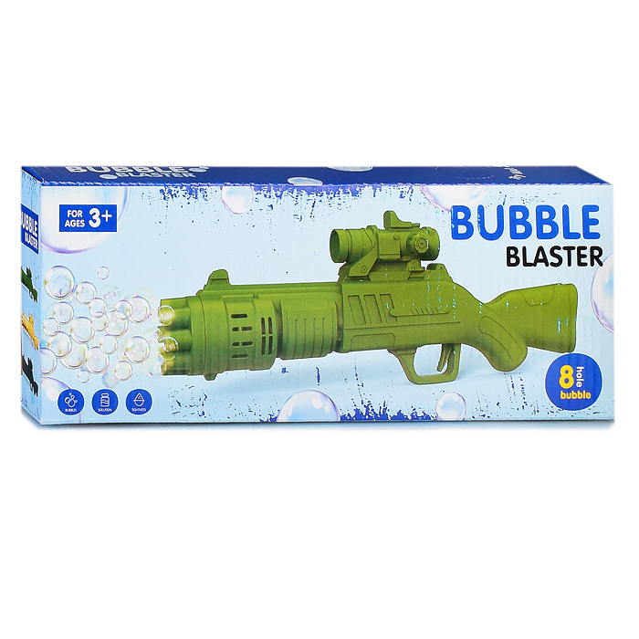 Бластер 3939-141A для мыльных пузырей (8 выстрелов) в коробке