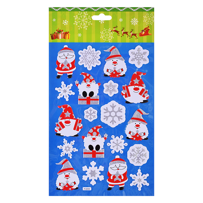 Наклейка для декора S1996 "Зимние забавы" в пакете