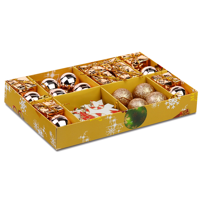 Набор новогодних украшений S1601 "Новогоднее чудо" (3см.* 24шт.)