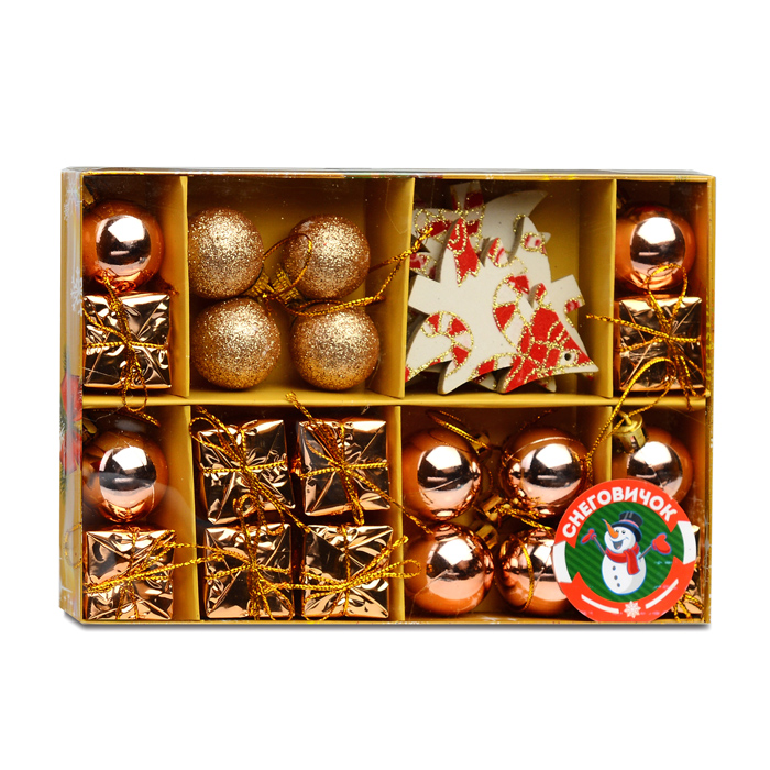 Набор новогодних украшений S1601 "Новогоднее чудо" (3см.* 24шт.)