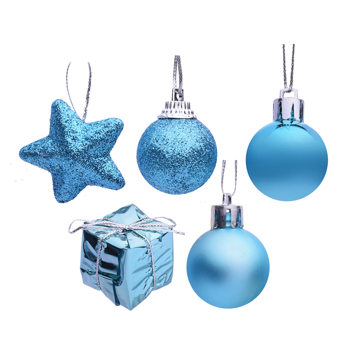 Набор новогодних украшений S1606 "Сияние" (3см.* 24шт.)