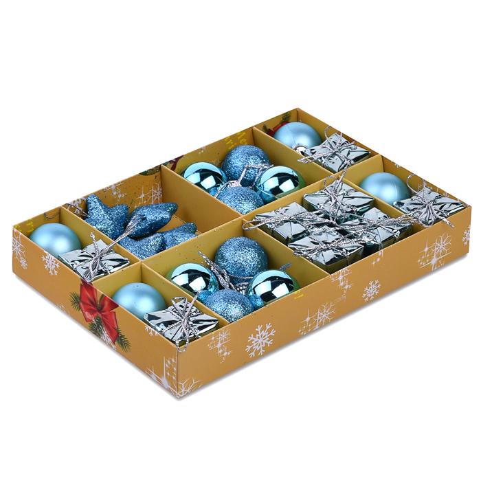 Набор новогодних украшений S1606 "Сияние" (3см.* 24шт.)