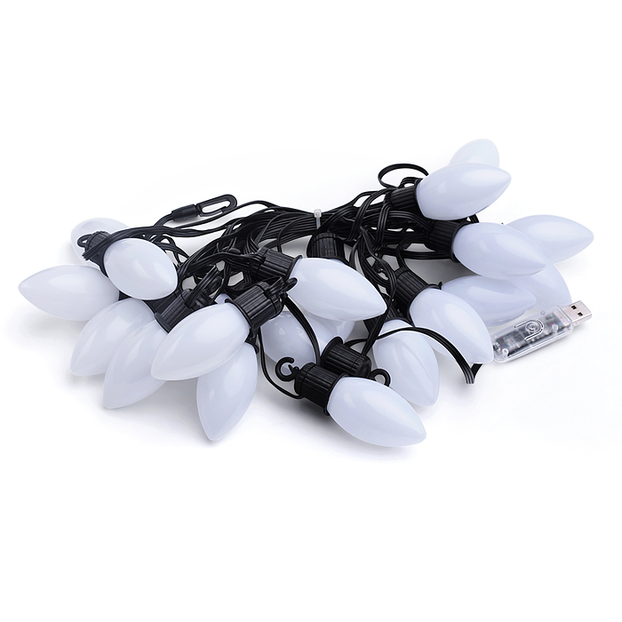 Электрогирлянда S0575 Smart 6 м, 20 ламп, 10 режимов, USB, ИК пульт (цветная)