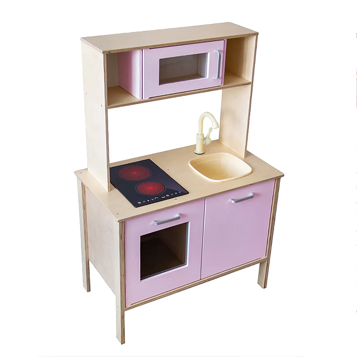 Кухня, розовый фасад