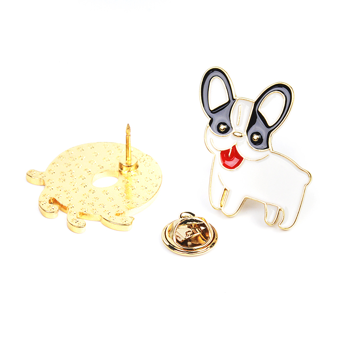 Набор значков "Music Dog" эмалированные, размер изделий: собака 2,2x2,4 см, пончик 2,4x2,6 