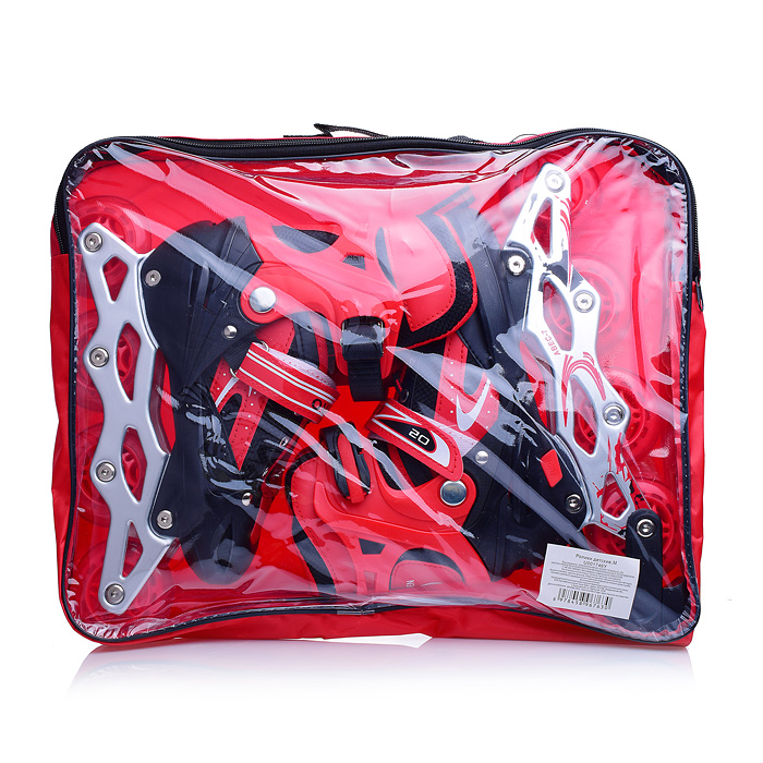 Роликовые коньки U001746Y раздвижные, PU колёса со светом, размер M, красные, в сумке