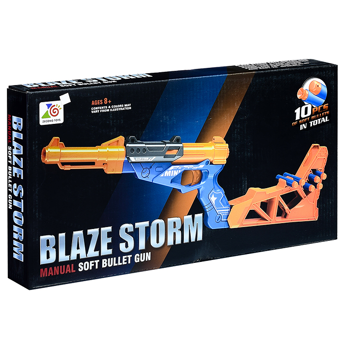 Бластер ZC7095 с мягкими полимерными пулями, в коробке