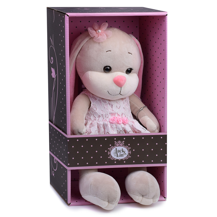 Фото к товару Зайка Лин в кружевном розовом платье, 25 см, Зайка Лин в кружевном розовом платье, 25 см,