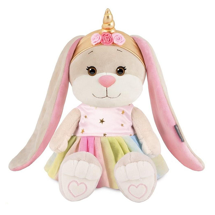 Зайка Лин Единорожка в Радужной Юбке, 20 см