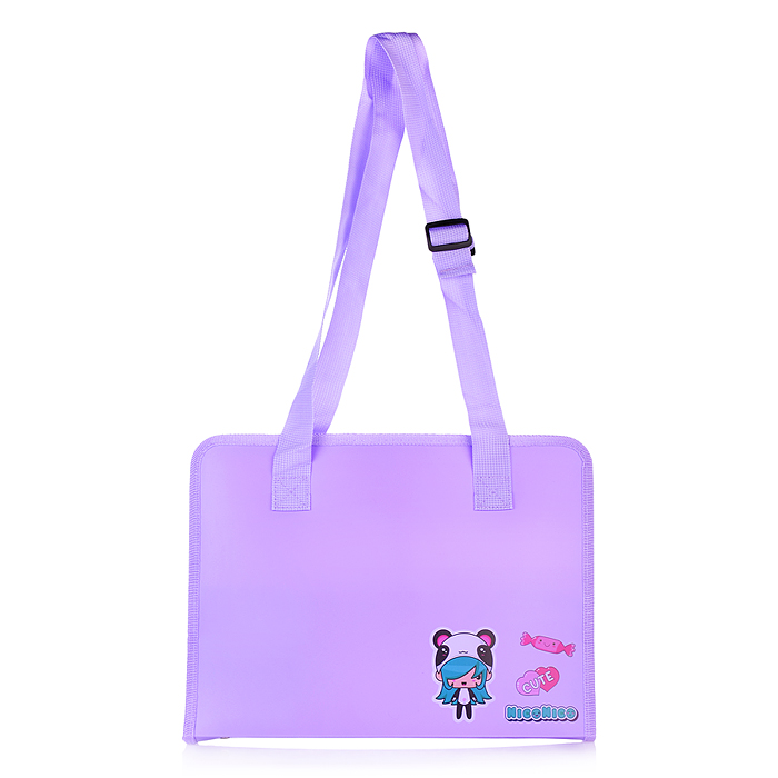 Папка для рисунков и тетрадей на круговой молнии "NicoNico" A4 (340x250x30 мм) 500 мкм, 