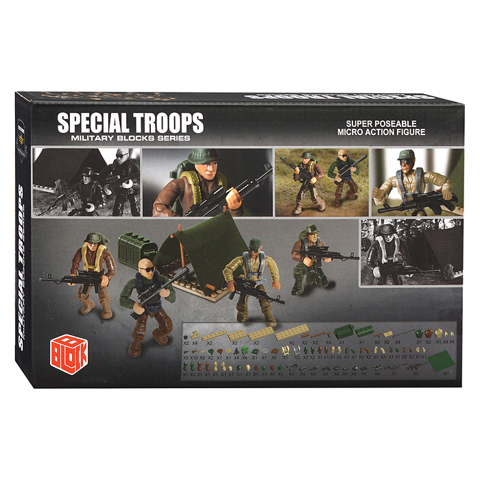 Конструктор XJ-983 "Военный спецназ. Пехотный батальон" в коробке