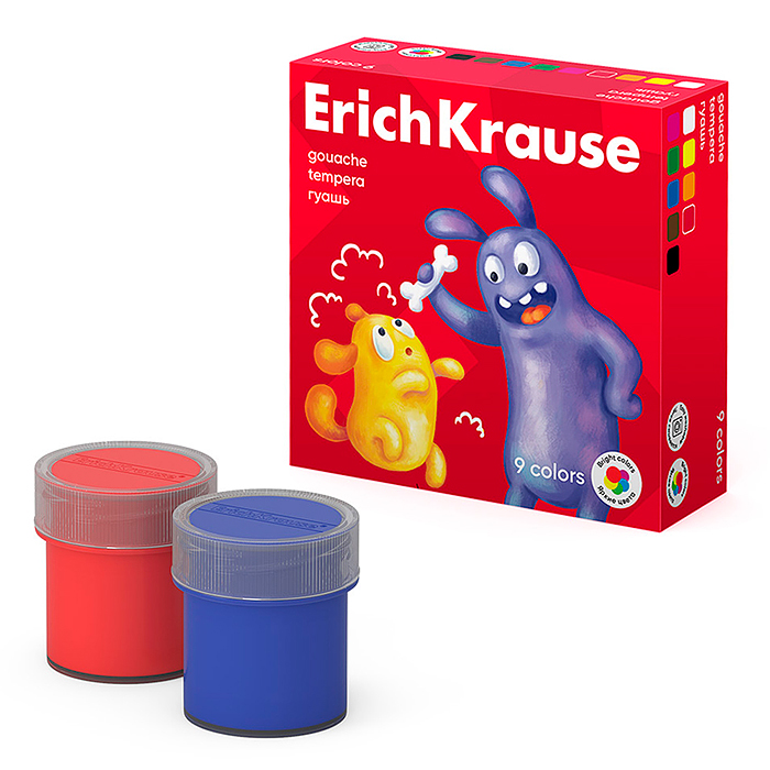  Гуашь Jolly Friends 9 цветов по 20 мл.