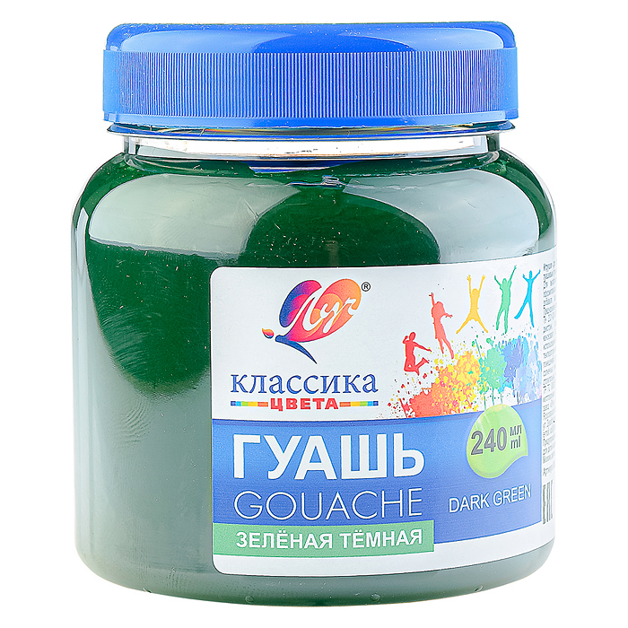 Гуашь "Классика" 240 мл зеленая темная Гуашь "Классика" 240 мл зеленая темная