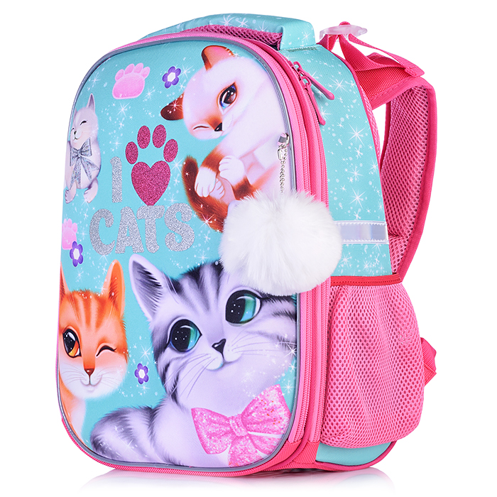 Рюкзак каркасный "Коты и лапы" формованный из полимеров, материал: нейлон, полиэстер, полноцве