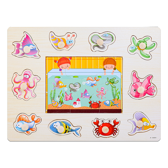 Пазл-вкладыш D1402 "Рыбки в аквариуме"