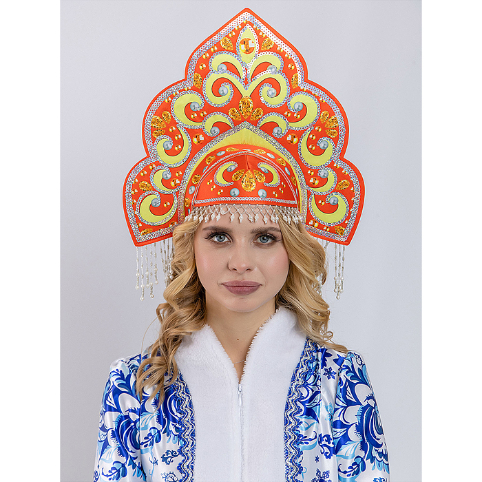 Кокошник "Русская Красавица" красный Кокошник "Русская Красавица" красный