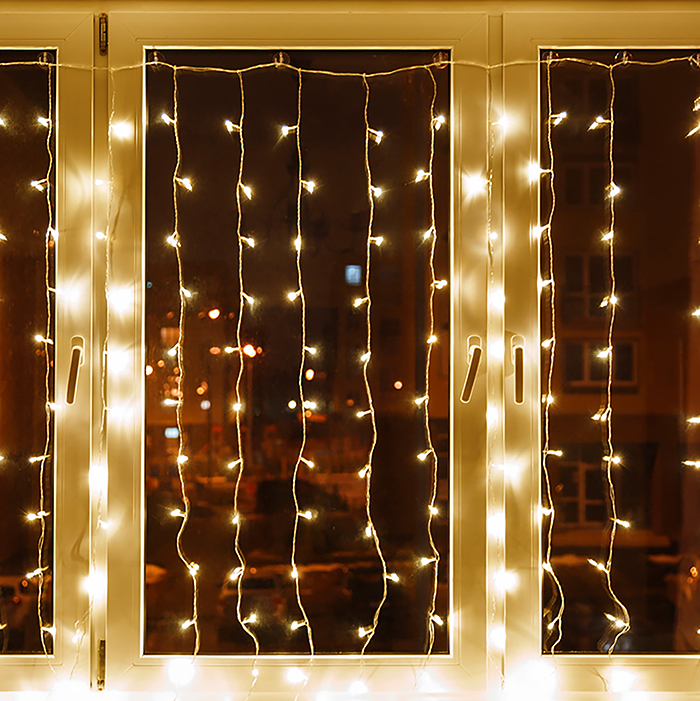 Фото к товару Электрогирлянда светодиодная 3 м, 96 ламп, синий Электрогирлянда светодиодная 3 м, 96 ламп, синий