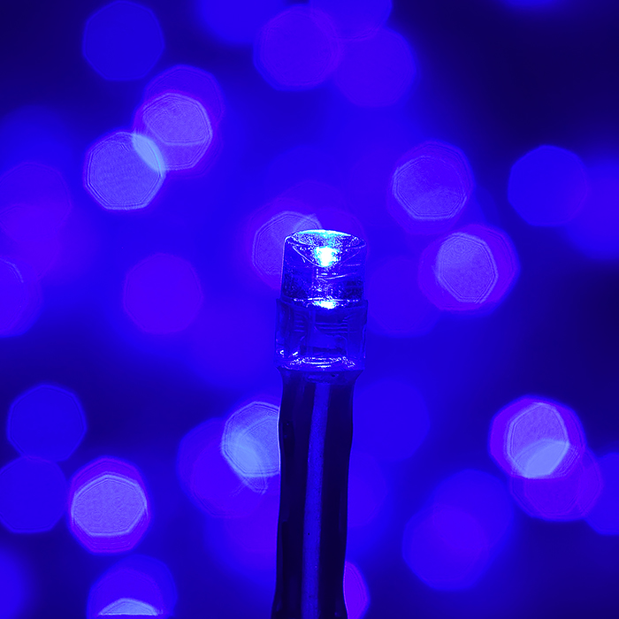 Фото к товару Электрогирлянда светодиодная 3 м, 96 ламп, синий Электрогирлянда светодиодная 3 м, 96 ламп, синий