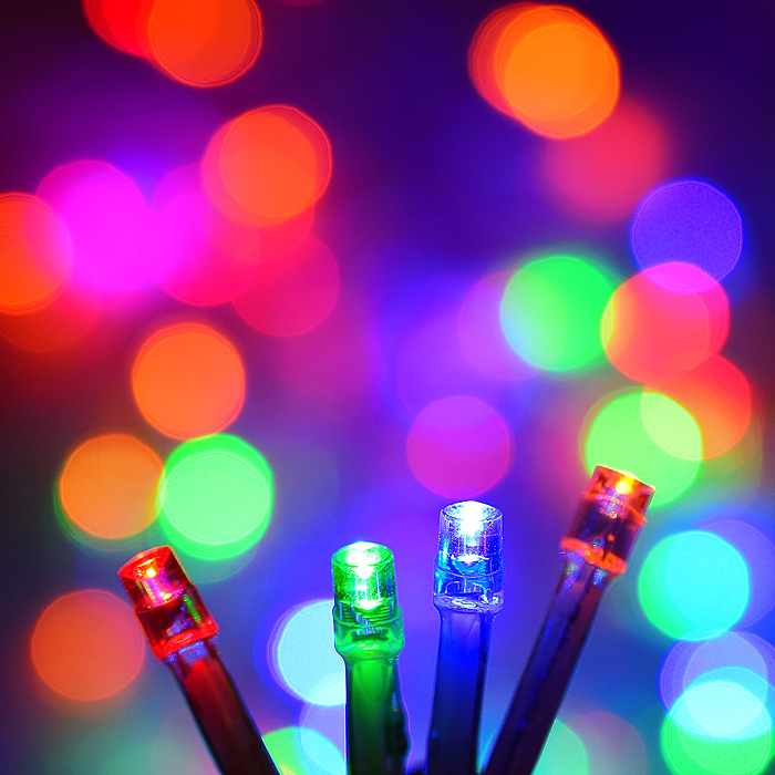 Электрогирлянда светодиодная Бахрома, 3*0,7м, 96 ламп, цветная