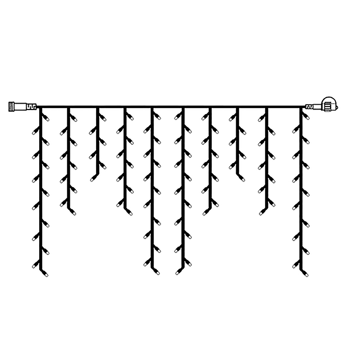 Фото к товару Электрогирлянда светодиодная 6*0,7м, 192 лампы, синий Электрогирлянда светодиодная 6*0,7м, 192 лампы, синий