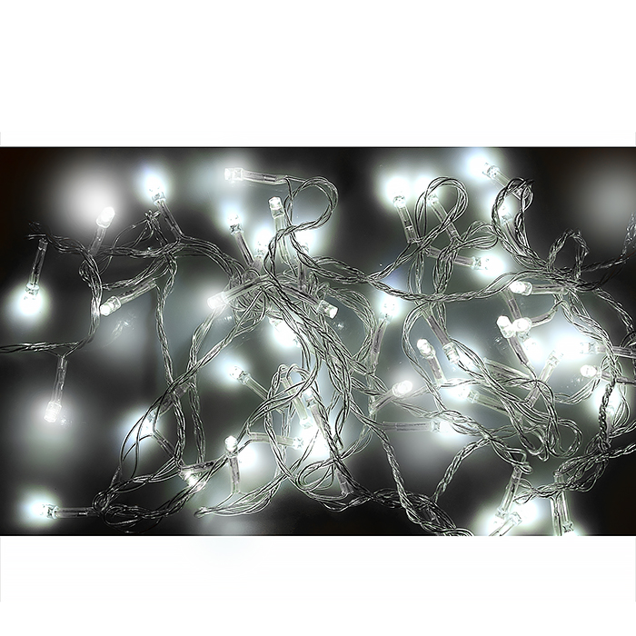 Электрогирлянда светодиодная 5 м, 50 ламп, холодный