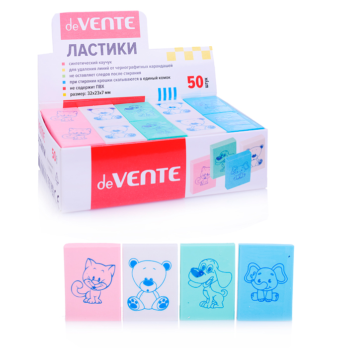 Фото к товару Ластик "Zoo" синтетический каучук, прямоугольный цветной, 32x23x7 мм, dust-free, индивидуал Ластик "Zoo" синтетический каучук, прямоугольный цветной, 32x23x7 мм, dust-free, индивидуал