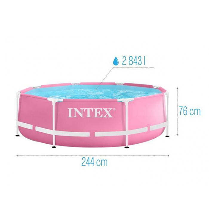 Бассейн каркасный Metal Frame Pool, с фильтром, розовый, от 6 лет, 28292NP INTEX