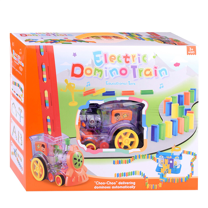Игровой набор 7012K "Паровозик с домино" в коробке