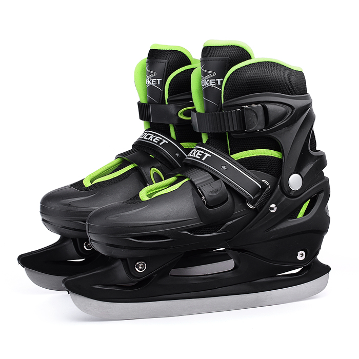 Фото к товару Коньки R0010 детские L черно-зеленые Коньки R0010 детские L черно-зеленые